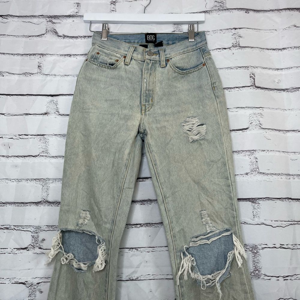 Vintage BDG Urban Outfitters High Waist Light Wash Bootcut Jeans 90s Streetwear - Picture 6 of 16